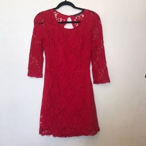 Red lace dress